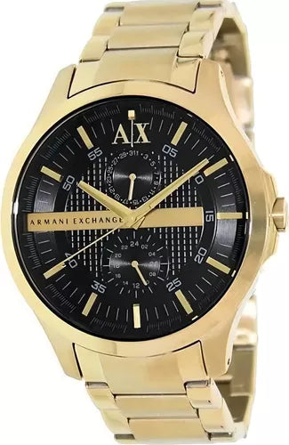 Armani Exchange Hampton Chronograph Black Dial Gold Steel Strap Watch For Men - AX2122 Buy Now By Armani Exchange