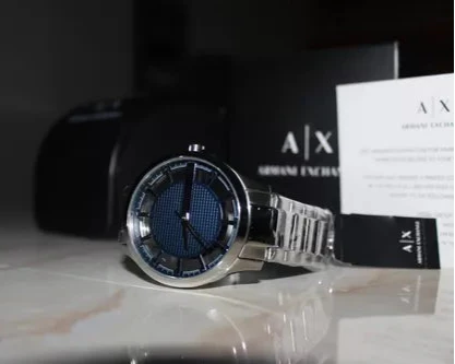 Armani Exchange Hampton Chronograph Blue Dial Silver Steel Strap Watch For Men - AX2178 Buy Now By Armani Exchange