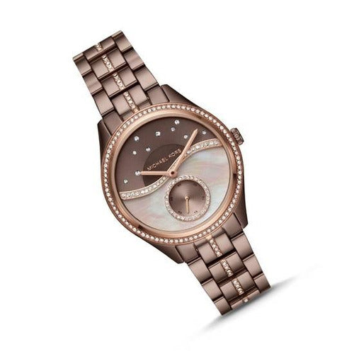 Michael Kors Lauryn Rose Gold Dial Brown Steel Strap Watch for Women - MK3757 Buy Now By Michael Kors
