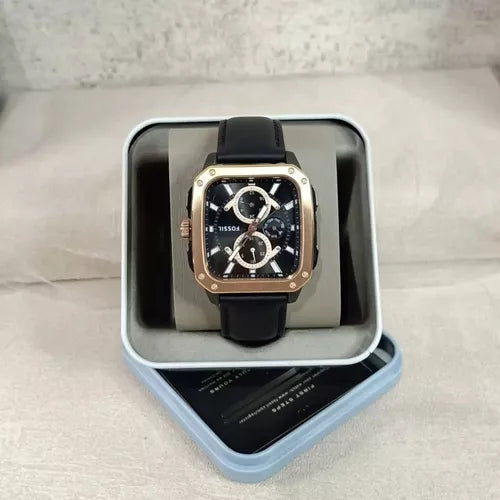Fossil Multifunction Black Dial Black Leather Strap Watch for Men - BQ2654 Buy Now By Fossil