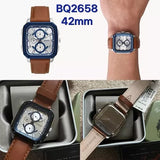 Fossil Inscription Multifunction Silver Dial Brown Leather Strap Watch for Men - BQ2658 Buy Now By Fossil