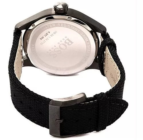 Hugo Boss Aeroliner Chronograph Black Dial Black Leather Strap Watch For Men - 1513086 Buy Now By Hugo Boss