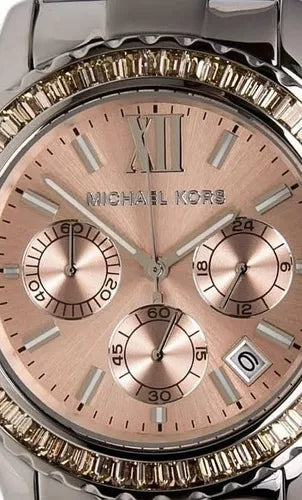 Michael Kors Everest Chronograph Gold Dial Silver Steel Strap Watch For Women - MK5870 Buy Now By Michael Kors