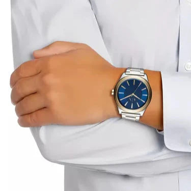 Armani Exchange Nico Quartz Blue Dial Two Tone Steel Strap Watch For Men - AX2332 Buy Now By Armani Exchange