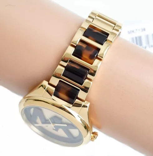 Michael Kors Janelle Three-Hand Gold Dial Two Tone Steel Strap Watch For Women - MK7136 Buy Now By Michael Kors