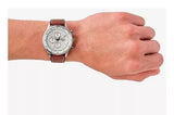 Fossil Retro Pilot Chronograph Silver Dial Brown Leather Strap Watch for Men - FS5809 Buy Now By Fossil