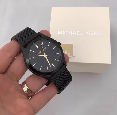 Michael Kors Slim Runway Black Dial Black Mesh Strap Watch for Women - MK8607 Buy Now By Michael Kors