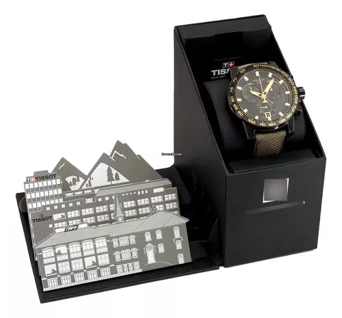 Tissot Supersport Chrono Black Dial Beige Nylon Strap Watch For Men - T125.617.37.051.01 Buy Now By Tissot