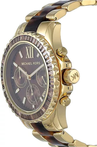 Michael Kors Everest Chronograph Brown Dial Two Tone Steel Strap Watch For Women - MK6973 Buy Now By Michael Kors
