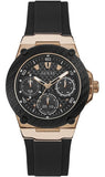Guess Zena Chronograph Black Dial Black Rubber Strap Watch For Women - W1094L6 Buy Now By Guess