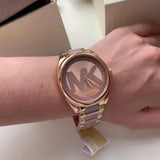 Michael Kors Janelle Three Hand Rose Gold Dial Two Tone Steel Strap Watch For Women - MK7135 Buy Now By Michael Kors