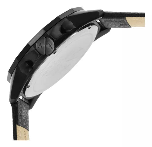 Armani Exchange Banks Chronograph Black Dial Black Leather Strap Watch For Men - AX1724 Buy Now By Armani Exchange