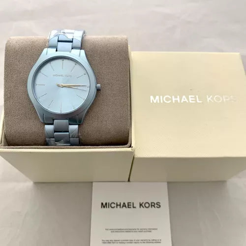 Michael Kors Slim Runway Blue Dial Blue Steel Strap Watch For Women - MK4548 Buy Now By Michael Kors
