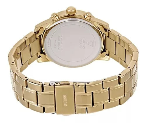 Guess Mini Sunrise Diamonds Silver Dial Gold Steel Strap Watch for Women - W0623L3 Buy Now By Guess