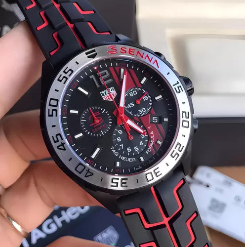 Tag Heuer Formula 1 Ayrton Senna Limited Edition Black Dial Two Tone Rubber Strap Watch for Men - CAZ1019.FT8027 Buy Now By Tag Heuer