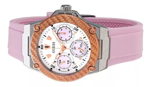 Guess Zena Quartz White Dial Pink Rubber Strap Watch For Women - W1094L4 Buy Now By Guess