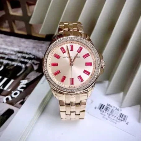 Michael Kors Mini Pilot Quartz Gold Dial Gold Steel Strap Watch For Women - MK7367 Buy Now By Michael Kors