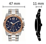 Guess Commander Chronograph Blue Dial Two Tone Steel Strap Watch for Men - GW0056G5 Buy Now By Guess