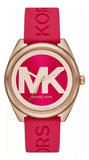 Michael Kors Janelle Three Hand Red Dial Red Rubber Strap Watch For Women - MK7142 Buy Now By Michael Kors