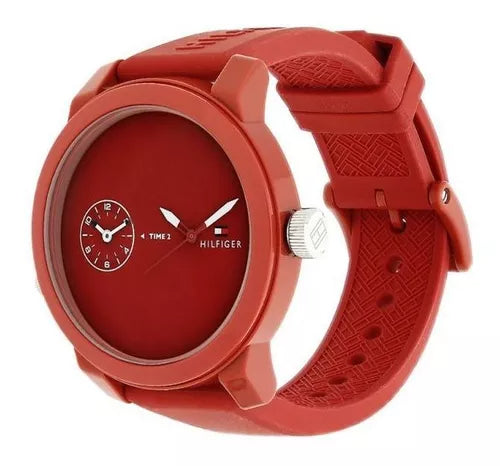 Tommy Hilfiger Denim Quartz Red Dial Red Rubber Strap Watch for Men - 1791323 Buy Now By Tommy Hilfiger