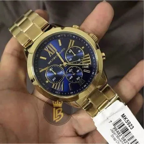 Michael Kors Bradshaw Chronograph Blue Dial Gold Steel Strap Watch For Women - MK5923 Buy Now By Michael Kors