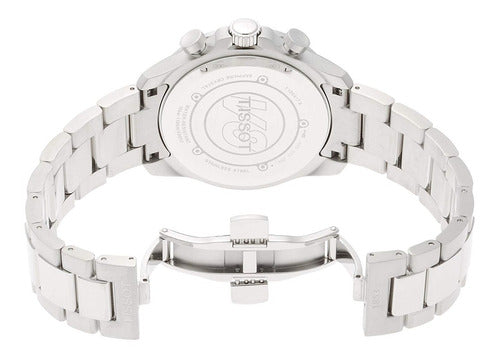 Tissot V8 Quartz Chronograph Black Dial Silver Steel Strap Watch For Men - T106.417.11.051.00 Buy Now By Tissot