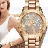 Michael Kors Layton Rose Gold Dial Gold Stainless Steel Strap Watch for Women - MK6476 Buy Now By Michael Kors
