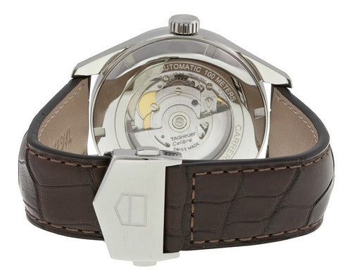 Tag Heuer Carrera Calibre 5 Automatic White Dial Brown Leather Strap Watch for Men - WAR201B.FC6291 Buy Now By Tag Heuer