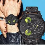 Diesel Big Daddy Chronograph Black Dial Black Leather Strap Watch For Men - DZ7311 Buy Now By Diesel