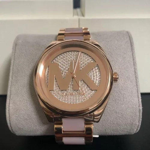 Michael Kors Janelle Three Hand Rose Gold Dial Two Tone Steel Strap Watch For Women - MK7089 Buy Now By Michael Kors