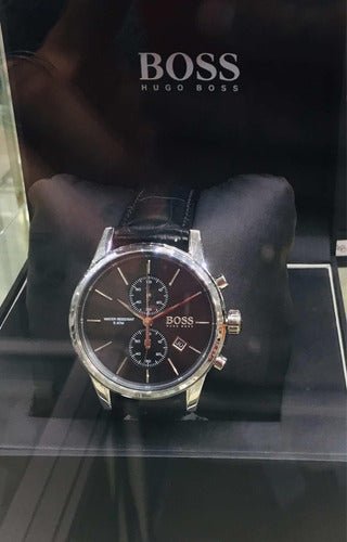 Hugo Boss Jet Black Dial Black Leather Strap Watch for Men - 1513279 Buy Now By Hugo Boss