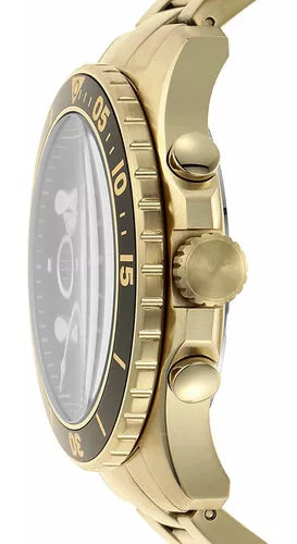 Fossil FB-03 Chronograph Black Dial Gold Steel Strap Watch for Men - FS5727 Buy Now By Fossil