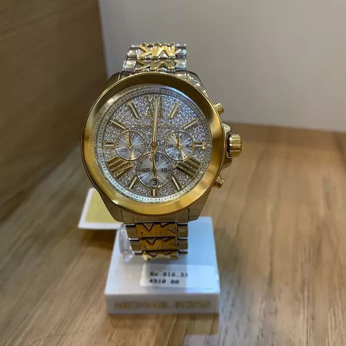 Michael Kors Wren Chronograph Crystals Silver Two Tone Steel Strap Watch for Women - MK6953 Buy Now By Michael Kors