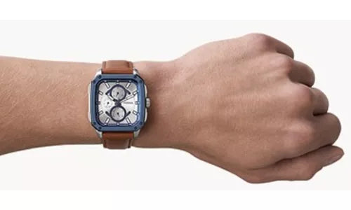 Fossil Inscription Multifunction Silver Dial Brown Leather Strap Watch for Men - BQ2658 Buy Now By Fossil