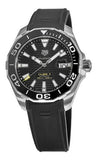 Tag Heuer Aquaracer Calibre 5 Automatic Black Dial Black Rubber Strap Watch for Men - WAY201A.FT6142 Buy Now By Tag Heuer