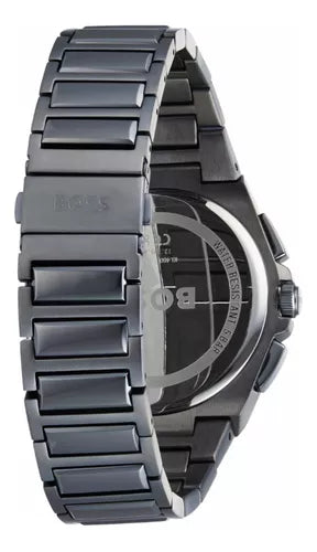 Hugo Boss Steer Chronograph Quartz Grey Dial Grey Steel Strap Watch For Men - 1513996 Buy Now By Hugo Boss