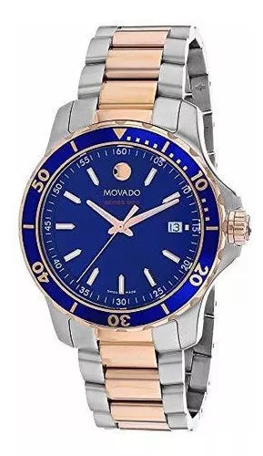 Movado Series 800 Blue Dial Two Tone Steel Strap Watch for Men - 2600149 Buy Now By Movado
