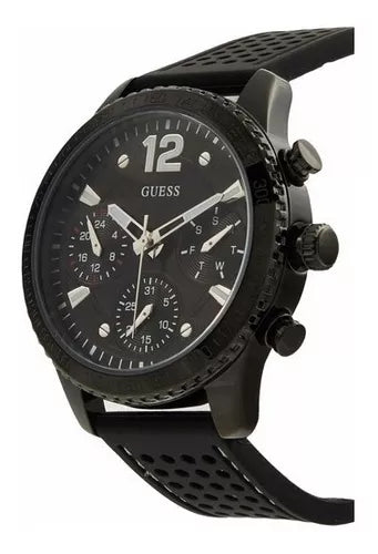 Guess Marina Chronograph Black Dial Black Rubber Strap Watch for Women - W1025L3 Buy Now By Guess