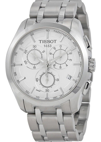 Tissot T Classic Couturier Chronograph White Dial Silver Steel Strap Watch For Men - T101.617.11.031.00 Buy Now By Tissot