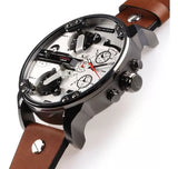 Diesel Mr. Daddy 2.0 Chronograph Silver Dial Brown Leather Strap Watch For Men - DZ7394 Buy Now By Diesel