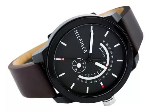 Tommy Hilfiger Denim Black Dial Brown Leather Strap Watch for Men - 1791478 Buy Now By Tommy Hilfiger