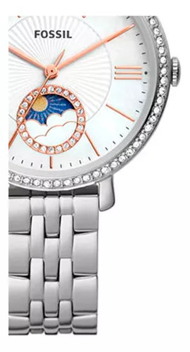 Fossil Jacqueline Multifunction Moonphase White Dial Silver Steel Strap Watch for Women - ES5164 Buy Now By Fossil