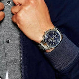 Armani Exchange Hampton Chronograph Blue Dial Silver Steel Strap Watch For Men - AX2155 Buy Now By Armani Exchange