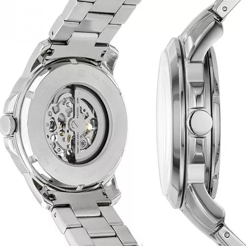 Fossil Grant Automatic Skeleton Black Dial Silver Steel Strap Watch for Men - ME3103 Buy Now By Fossil