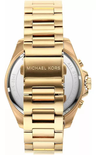Michael Kors Brecken Chronograph Black Dial Gold Steel Strap Watch For Men - MK8848 Buy Now By Michael Kors