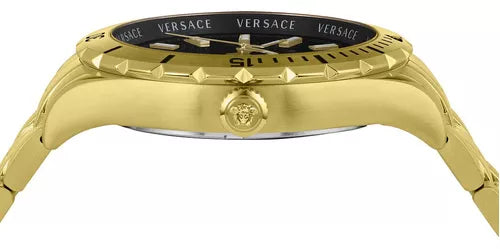 Versace Hellenyium Quartz Black Dial Gold Steel Strap Watch For Men - VE3A00820 Buy Now By Versace