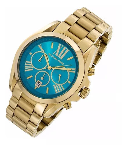 Michael Kors Bradshaw Chronograph Blue Dial Gold Steel Strap Watch For Women - MK5975 Buy Now By Michael Kors