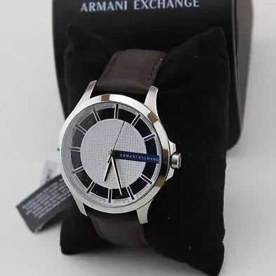 Armani Exchange Hampton Chronograph White Dial Brown Leather Strap Watch For Men - AX2187 Buy Now By Armani Exchange