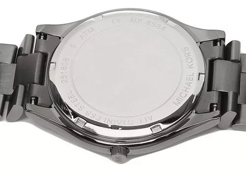 Michael Kors Slim Runway Blue Dial Grey Steel Strap Watch For Men - MK8584 Buy Now By Michael Kors