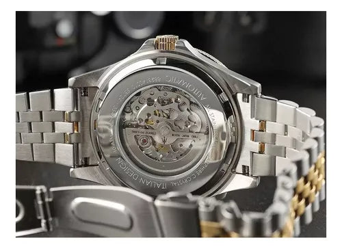 Maserati SFIDA Automatic Skeleton Black Dial Two Tone Steel Strap Watch For Men - R8823140010 Buy Now By Maserati